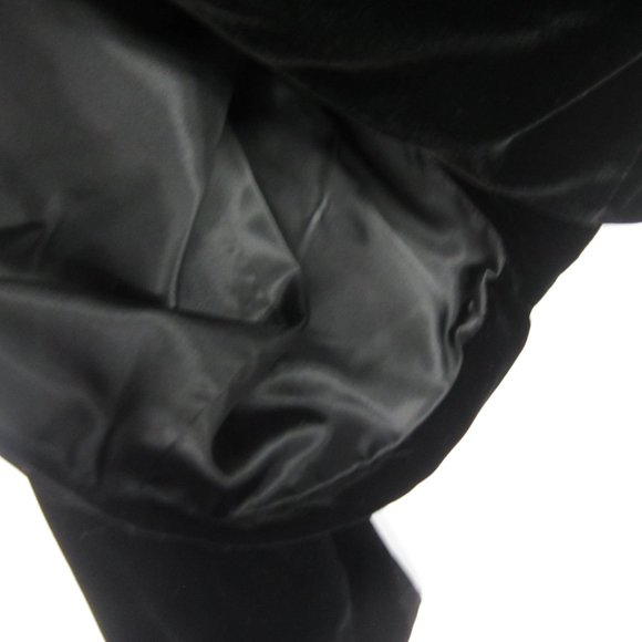 Hilary Radley Womens L Black Velvet LS Blazer Asymmetric Jacket Silk Rayon Blend - Picture 9 of 11